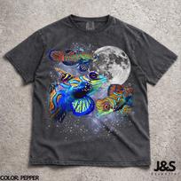 Three Mandarin Fish Comfort Colors® Tshirt, Colorful Aquarium Fish Graphic Tee, Moon Ocean Shirt, Tropical Fish Lover Gift, Aquatic Animal 140 blue