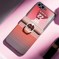 Kevlar Carbon Fiber Case Z Flip 8/6/5 Ring Holder Anti-Scratch Full Protection Cover Samsung Galaxy Z Flip8 Front Screen with Film pink