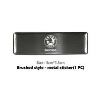 3D Metalinis Lipdukas Automobilio Logotipas Galinės Bagažinės Kėbulo Emblemos Lipdukai Decal Skirta Skoda Fabia Kodiaq Kamiq Superb Yeti Octavia Enyaq Rapid black