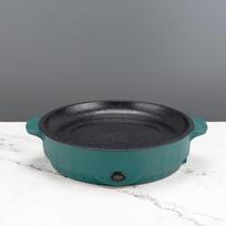 1 rinkinys elektrinė multicooker elektrinė keptuvė 220 V Buitinė kepsnys keptas kepsnys žuvies omletas keptuvė Nelipnus virimo aparatas 22cm(Clamp + Oil Brush) žalia