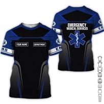 Individualizuotas vardas Cosplay EMS EMT Medicinos paramedikas Darbuotojas Tatuiruotė 3D spausdinimas Vasariniai Harajuku gatvės drabužiai Trumpomis rankovėmis Kasdieniai marškinėliai X4 2XL blue