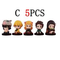 Demon Slayer Anime Figūrėlių Rinkinys - Nezuko Tanjirou Zenitsu Inosuke Kyoujurou Giyuu Kawaii Qposket PVC Modelio Žaislai Dovana 15 Stilių black