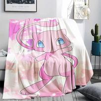 mew Pokémon rašto flanelinis pledas, aukštos kokybės, patogus visais metų laikais, namų dekoras, šiluma ir jaukumas, puikiai tinka dovanoms. 80cm x 120cm white