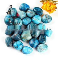 Blue Apatite Tumbled Stone Incense Holder and Raw Stone for Aquariums and Kids' Digging Activities 1.5-2 cm, 500g blue