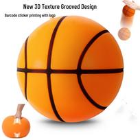 3D Grooved Silent Kids' Basketball, Padded Solid Sponge, Size 7, Custom Logo Option Size 3, approx. 18 cm orange