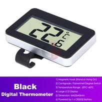 Mini LCD Digital Thermometer Hygrometer Fridge Thermometer Indoor Car Auto Humidity Temperature Tester Detector Magnet Hook juoda