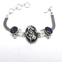 Black Onyx Tanzanite Gemstone Handmade Bracelet Jewelry 23 Gms BR 383