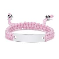 Graviruota personalizuota virvės ID apyrankė, pintas reguliuojamas draugystės, porų, moterų, vyrų, individualus vardas, inicialai, riešinė NO Need Engraved white