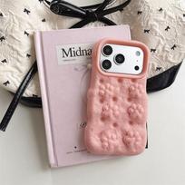 Kawaii Squishy Kremu Apteptos Duonos Formos 3D Katės Letenos Telefono Dėklas iPhone 17 Pro Max 16 15 14 13 Telefonams Pastelinės Spalvos Minkštas Silikoninis Apsauginis Dangtelis Opp Bag&For iPhone17 Pro rožinė