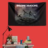 Imagine Dragons Inspired Rock Music Flag 3x5 Ft 90x150cm Polyester Decorative Banner Tapestry For Music Fans Bedroom Wall Decora 125x150cm (50x60in) black