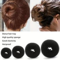 4pcs Hair Bun Maker Set, Donut Bun Maker Set with 4pcs Dark Brown &4pcs Beige(1 extra-large,1 large,1 medium and 1 small) Four sizes