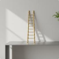 Decorative Ladder Tall Narrow Sculpture Ready-to-Use for Wine Cabinet, Entryway white