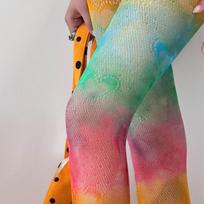 Spring Summer Scheme Dopamine Color Gradient Tights Sexy Lace Mesh Socks Hollow Out Spicy Girl Wearing Y2K Stockings Women 40-75kg gray