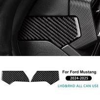 For Ford Mustang Dark Horse EcoBoost GT S650 2024 2025 2026 Real Soft Carbon Fiber Sticker Car Door Window Button Panel Trim Type 1 For RHD Black black