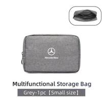 Car Digital Storage Bag USB Data Cable Organizer For Mercedes Benz AMG A B C E S Class A180 CLK CLA GLE W212 C200 C300 W204 W205 black