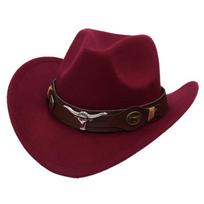 Western cowboy hat men and women retro bull head decorative top hat sunscreen sunshade outdoor cycling hat M adult (56-58cm) black