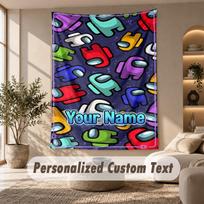 Among Us Tapestry, Personalized Custom Text, Wall Hanging Tapestry For Living Room Home Wall Decor 100cmx150cm beige