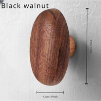 Nordic creative solid wood pebble-shaped cabinet door drawer handle black walnut