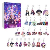 Kpop Demon Hunters Christmas Advent Calendar Keyring Acrylic Gift For Teens And Friends StyleA blue