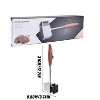Stainless Steel Meat Tenderizer Tool Handheld Heavy Duty Kitchen Beef Steak Hammer with Non-Slip Handle Kitchen Cooking Tools 4 31cm gray