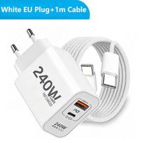 New Original 240W GaN Fast Charger USB PD 2 In 1 Super Fast Charging EU/US Plug Adapter for IPhone15 16 17 Samsung Huawei Xiaomi