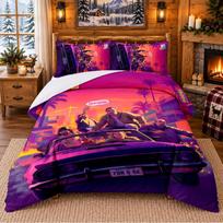 Grand Theft Auto Pattern Bedding 3Pcs Set Bed Sheet And Pillowcases For Indoor Bedroom 135cmx200cm