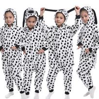 Plush Spotted Dog Cosplay Costume Kigurumi Onesie Cartoon Animal Halloween Costumes Party Performance Outfits For Kids Clothes 7-8T gray