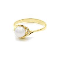 Ring - Pearls & Colors - Freshwater Cultured Pearl 7-8 mm Round - White Pearl - Yellow Gold 375/1000 - Woman 62
