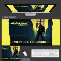 Cyberpunk Edgewalker Pelės Padas Didelis Anime Žaidimų Klaviatūros Kilimėlis Nešiojamojo Kompiuterio Kilimėlis Stalo Kilimėlis Neslystantis Didelis Dydis x x 30x80x0.2cm black