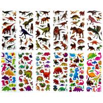 12 lapų/rinkinys 3D dinozaurų lipdukai vaikams žaislai namų sienų dekoras animacinis lipdukas scrapbooking berniukų bloknotas dienoraštis etiketė black