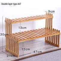 Mini Bamboo Desktop Flower Stand for Office or Window Sill - Wooden Potted Plant and Storage Rack. beige