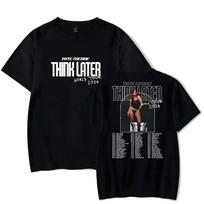 Tate Mcrae Tshirt Think Later World Tour 2024 Merch Short Sleeve Women Unisex Summer Casual Tee 42812 4XL black