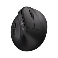 Delux Wireless Dual-Mode Vertical Mouse for Office, Quiet Operation Laptops And Tablets Black juoda
