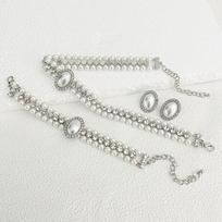 Vintage French Woven Pearl Choker Necklace for Bride balta