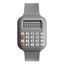 Creative Calculator Watch Cartoon LED Digital Kids Watch Fashion Sports Electronic Watch for Boys Girls Kids Student Gift Clock gray