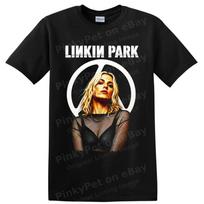 Linkin Park T Shirt Rock Band Portrait Graphic Concert Music Fan Tee Gift Style M black