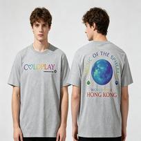 Coldplay 2026 Tour Rainbow Earth Environunisextal Concept Tshirt Color Band Font Earth Pattern Back Printed With Music Of The Sphe M gray