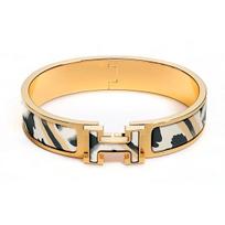 HERMES Clic H Alloy Enamel Bangles Women's H700004F F3 PM juoda