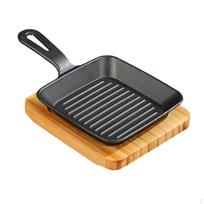 Non Stick Frying Pan Portable Cast Iron Skillet for Camping Restaurant Home S S black