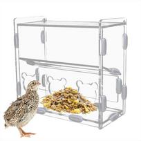 Quail Parrot Feeder No-Mess Acrylic Automatic Food Container With Multiple Holes Clear Bird Food Dispenser Box For Finches
