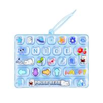 Keyboard Fidget Toy 26 Key Mechanical Pressing Toy Cute Animal Diary Pendant Bag Keychain Anti Stress Relief Toys Adults yellow