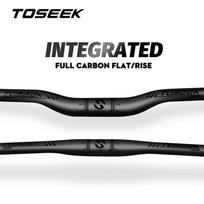 TOSEEK Mtb Carbon Handlebar Bicycle Handlebar 31.8*580-720/740/760mm Matt Black Handlebars For Mountain Bike Accessories Falt-580mm white