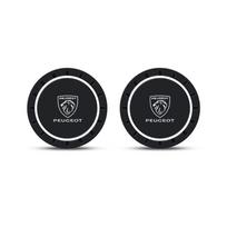 2 vnt. Silikoninis automobilio padėkliukas Puodelio laikiklio angai Neslystanti pagalvėlė Priedai Peugeot 207 3008 206 208 308 307 407 508 2008 5008 107 106 black
