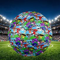Sprunki Game Print Size 5 Soccer Ball, PU Wear Resistant Football for Match Training and Daily Practice, Birthday Gift for Soccer Fans Size 5 white