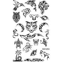 Cross Cool Totem Temporary Tattoo Sticker - Water Transfer for Back of Hand 9.8x5.8cm black