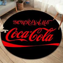 Coca Cola Bottle Cap Custom Name Round Area Rug Carpet Rug For Living Room Bedroom Sofa Playroom Decor Nonslip Floor Mat 80cmx80cm