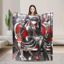 Anime Danganronpa Celestia Ludenberg Antklodė Super Minkšta Mesti Antklodė Žiemos Kelionės Biuro Sofa Kėdė Lova Juokinga Lovatiesė 75X95CM gray