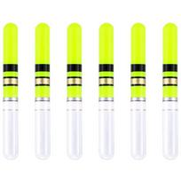 6lots Night Fishing LED Glowing Stick, Waterproof Luminescent Floating Tail Light, Portables  Fishing Tackle Accessories žalia