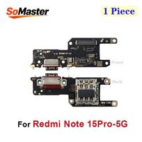 USB Charging Dock Board Flex For Xiaomi Redmi Note 15 Pro Plus Pro+ 4G 5G Charger Port Connector Flex Cable Repair Parts (1PC) black