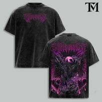Monster Hunter Gore Magala Sunkusis Metalas Vintažiniai Skalbti Ypač Laisvi Marškinėliai 4XL black